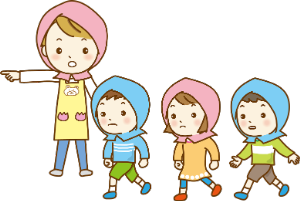 イラスト：避難訓練